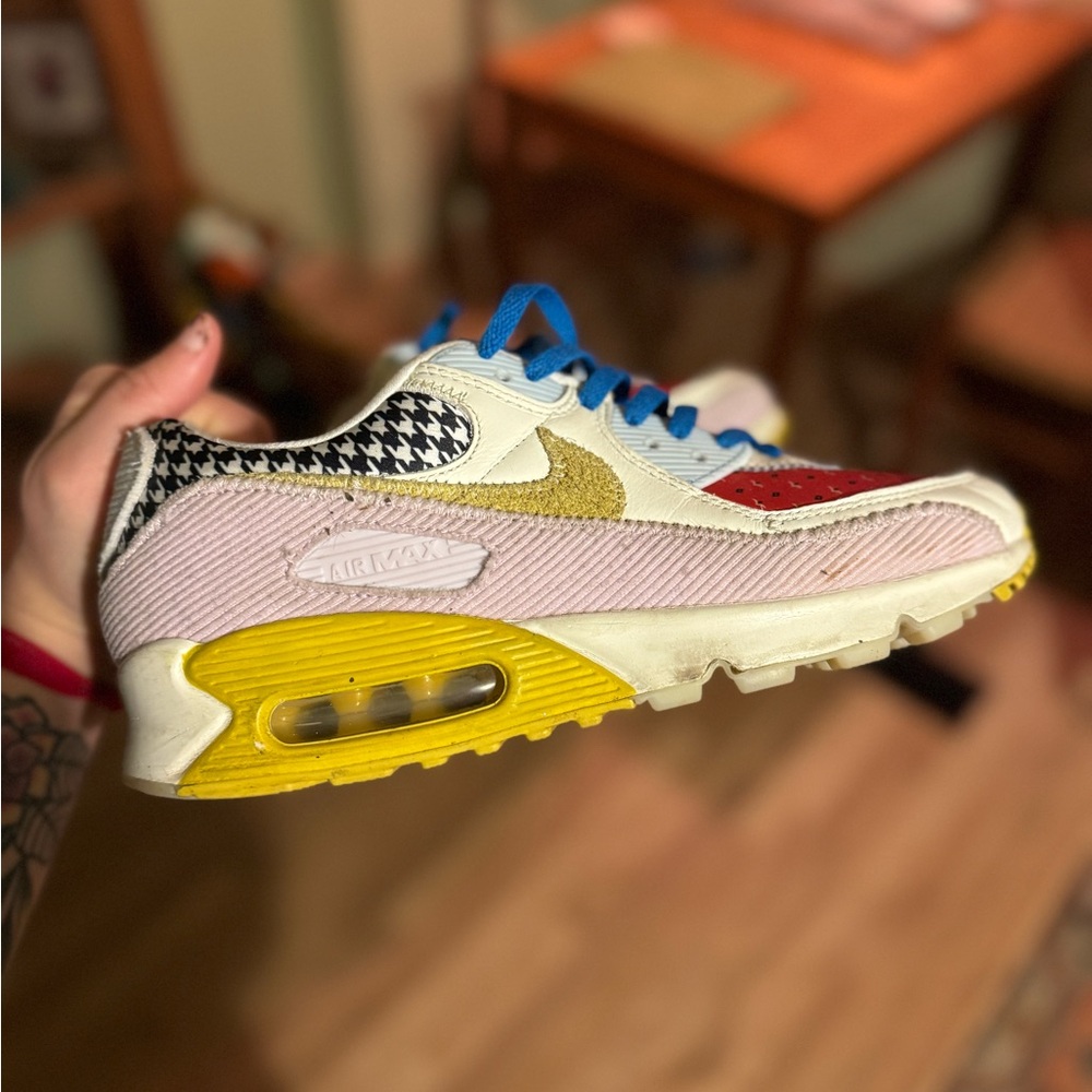 Nike Women’s Multicolor Air Max Sneakers - White, Yellow, Blue, Pink, Red, Black - Picture 3 of 6